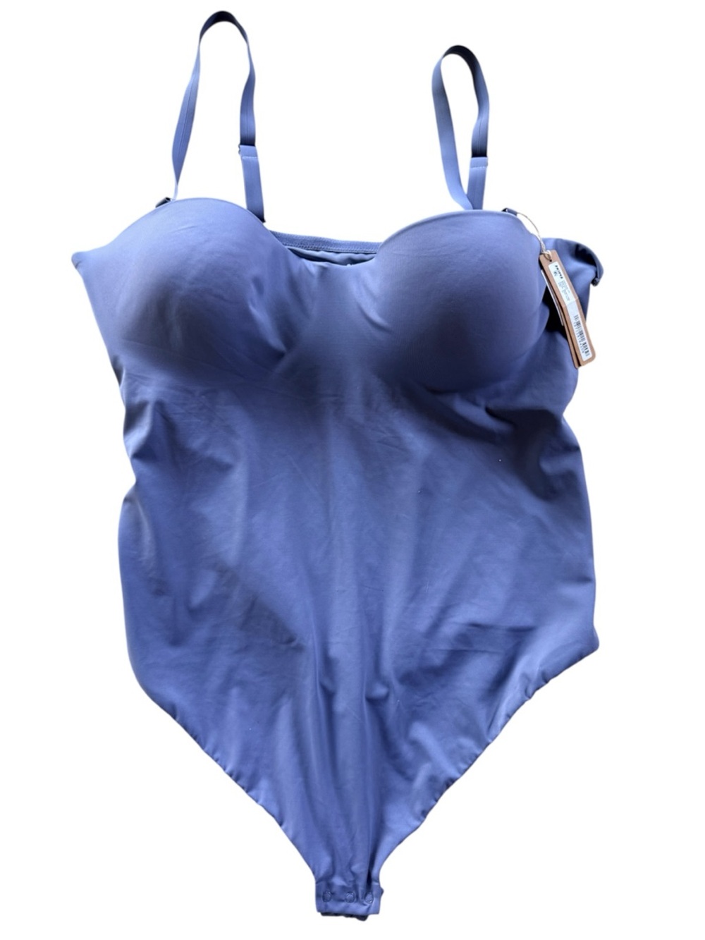 Skims Contour Lift Bodysuit Plus Size 2X Thong High Back Steel Blue New